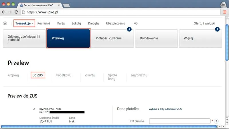 Jak szybko i łatwo zrobić przelew do ZUS w iPKO?