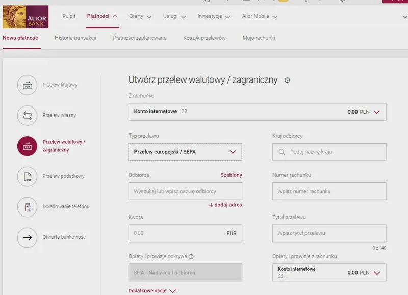 Błędy w przelewach