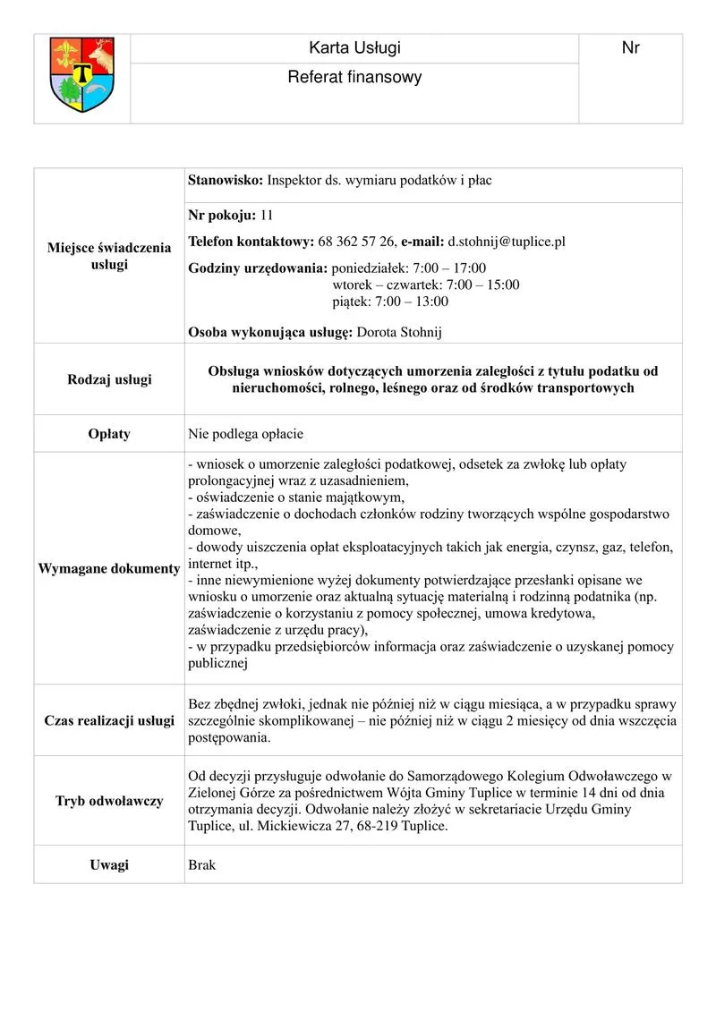 Umorzenie podatku od nieruchomości